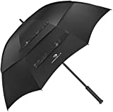 Procella Golf Umbrella, Windproof, Waterproof - 62 Inch Large, Heavy Duty Automatic Open, Vented Double Canopy Stick Umbrellas (Black)