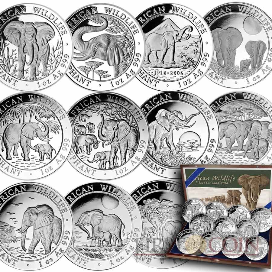 somalia silver elephant coin