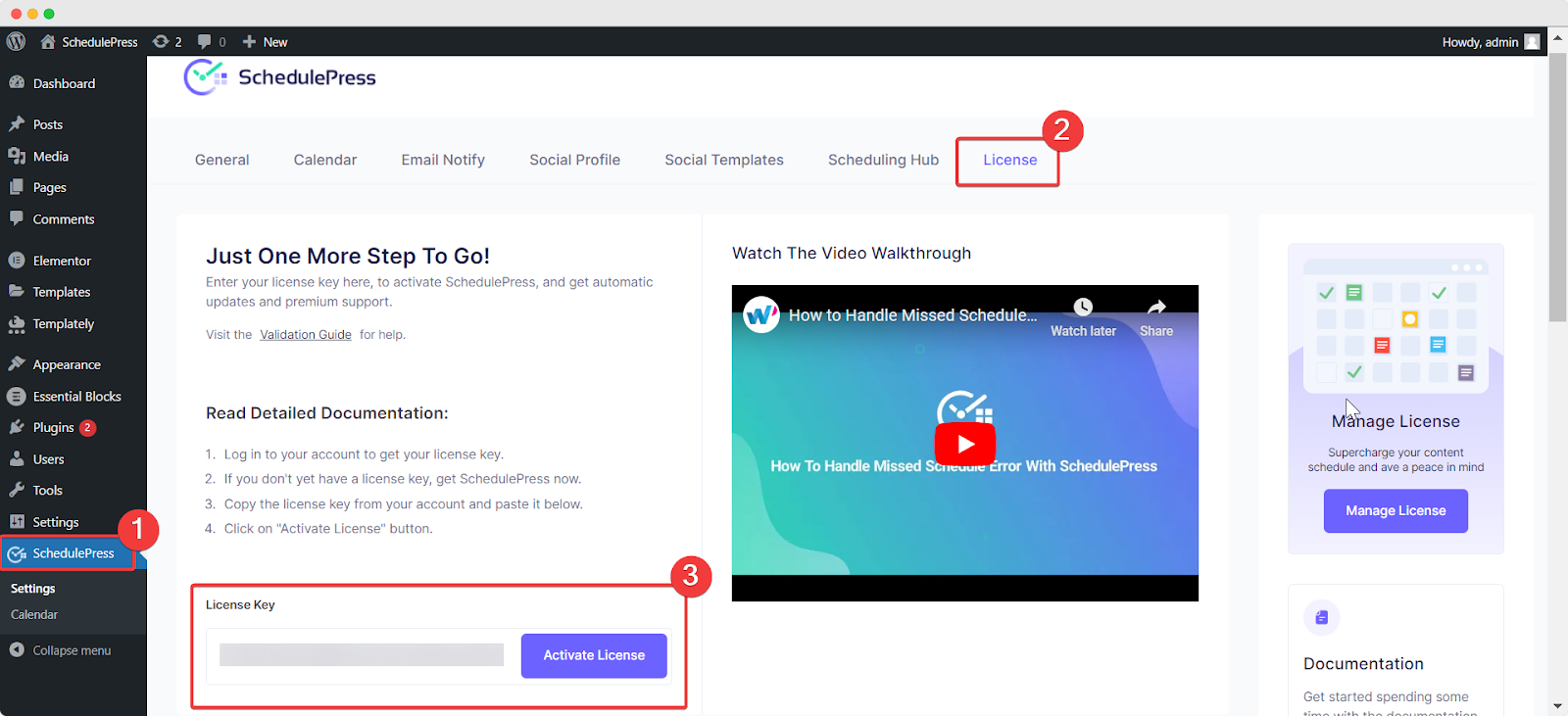 How To Activate SchedulePress Pro License Key? 4