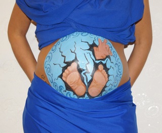 pregnant belly painting ideas egg