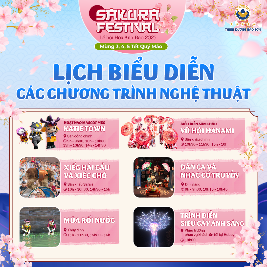 Lịch biểu diễn trong lễ hội SAKURA FESTIVAL