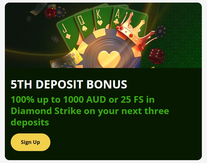 Fifth Deposit Bonus at Lucky Green Casino