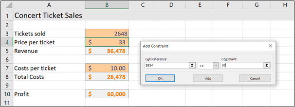 Specify your Cell Constraints along with references