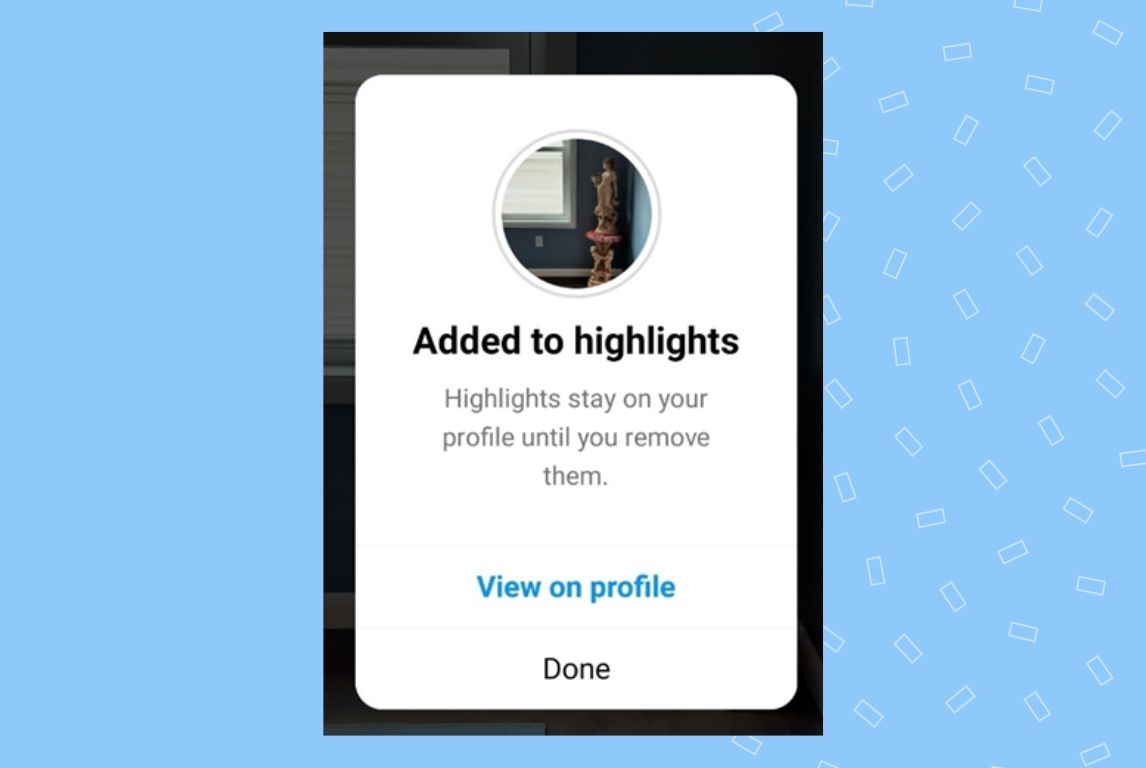 Image showing how Instagram highlight looks when it is complete