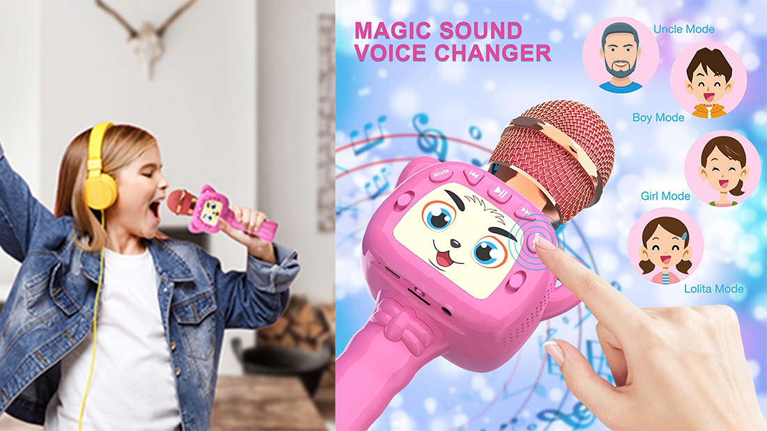 2021 most hot sale karaoke pink microphonee promotional with magic sound from gift supplier