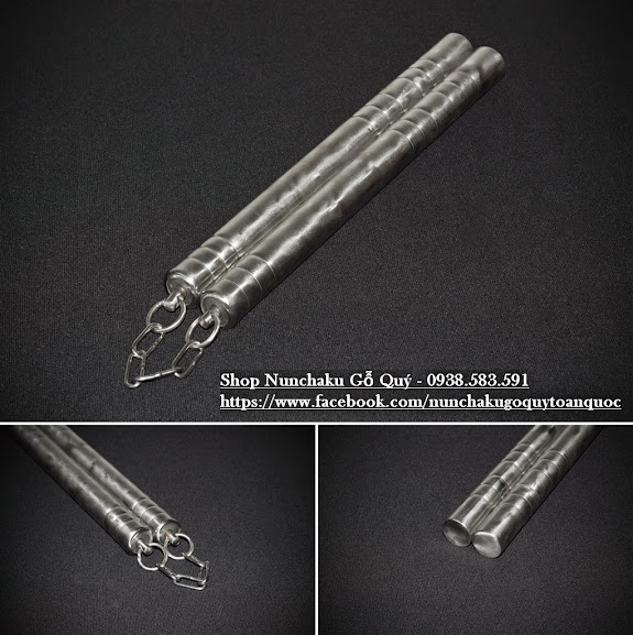 Bán Côn Nhị Khúc INOX Gỗ Quý Mun Trắc - nunchaku - nhikhuccon - 093.493.27.37 - 4