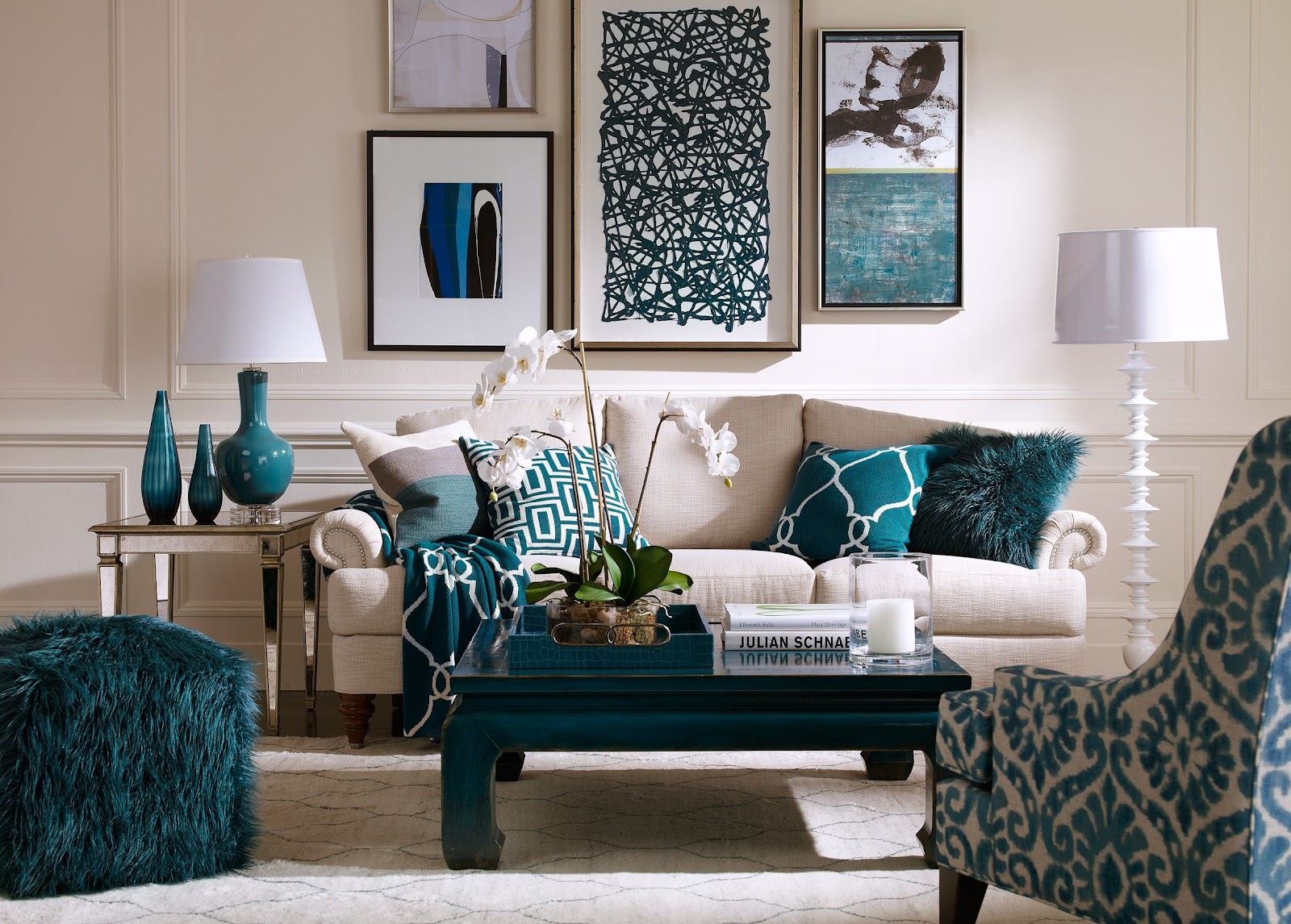 Image result for blue Turquoise  living room"