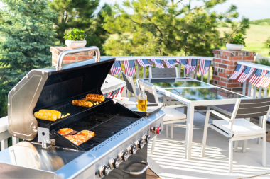 Lake Michigan deck bbq dining area custom built design and remodeling