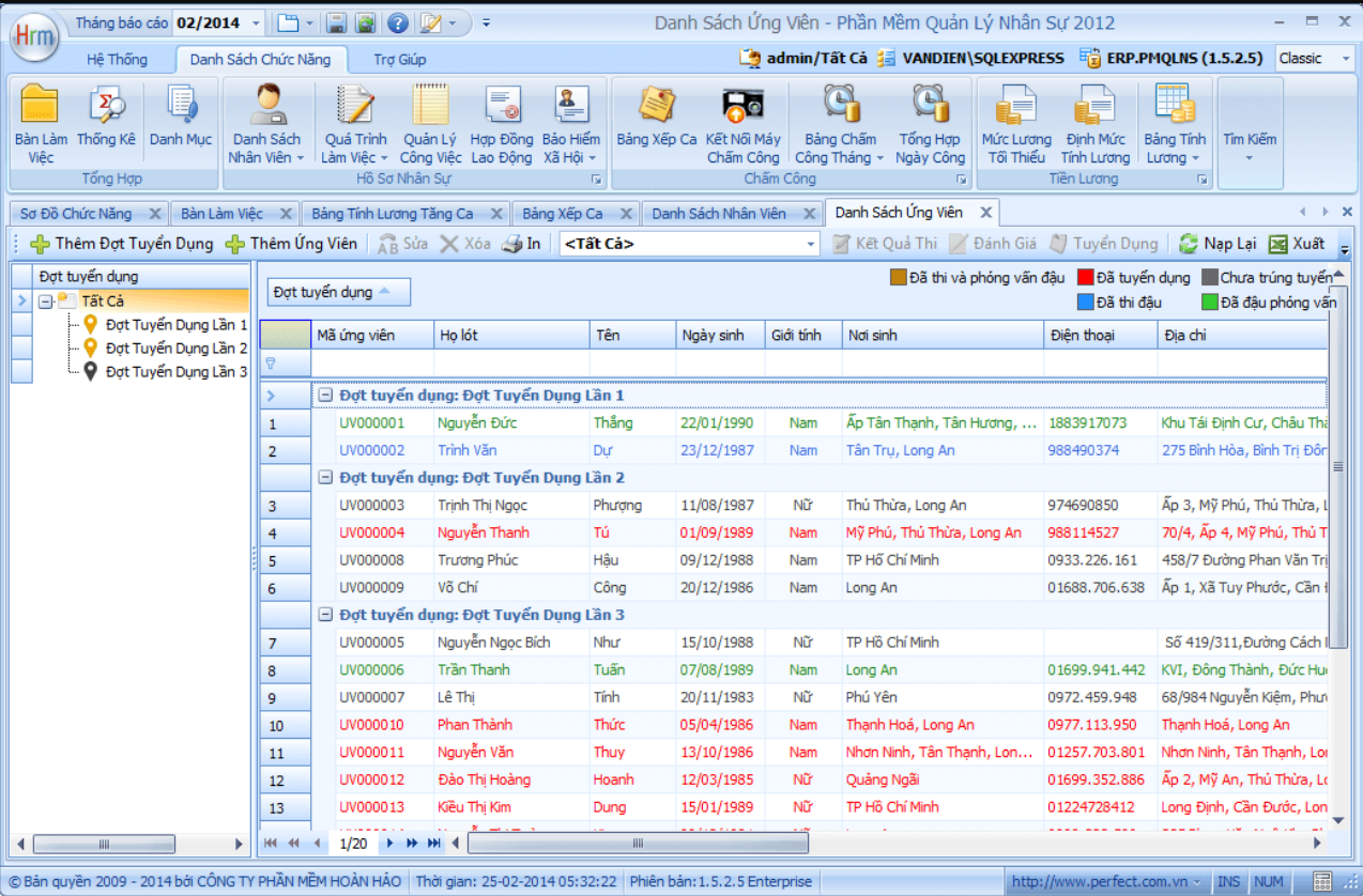 Phần mềm quản trị nhân sự Perfect HRM 2012