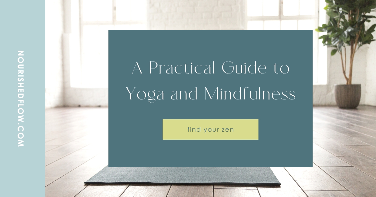 Imge of a yoga mat and houseplant with text that reads: A practical Guide to yoga and mindfulness