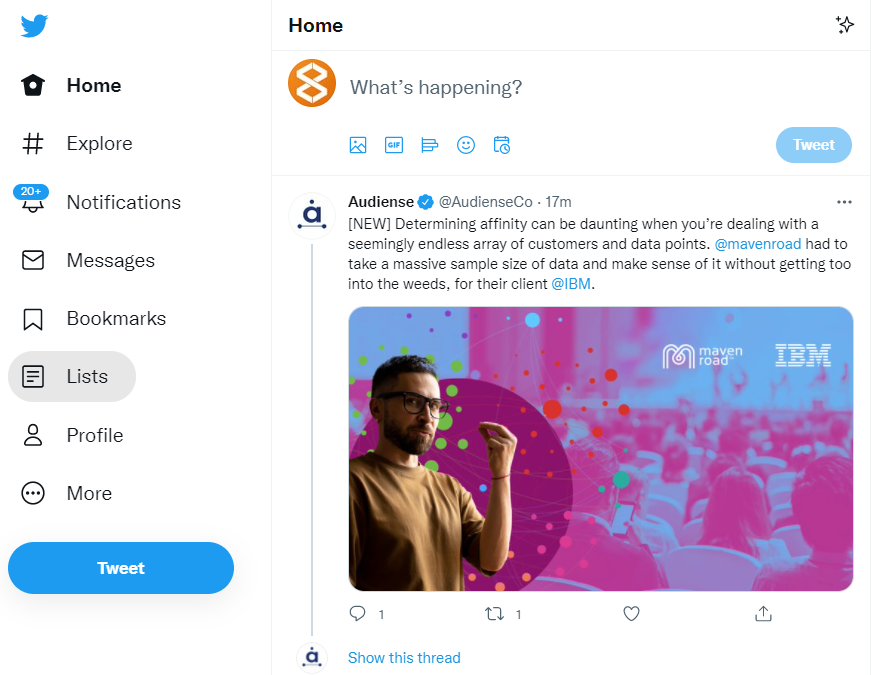 Audiense blog - navigate toTwitter lists