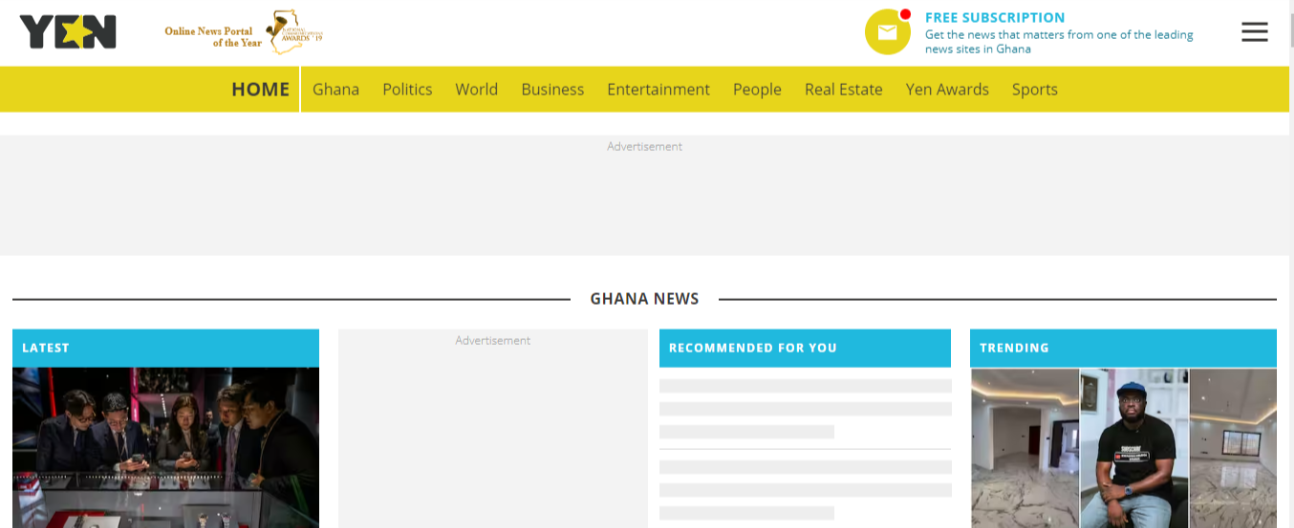Popular blogs in Ghana - Yen