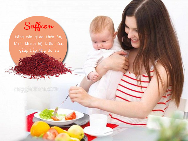 Saffron có tác dụng kích thích vị giác, ăn ngon miệng hơn ở mẹ bỉm