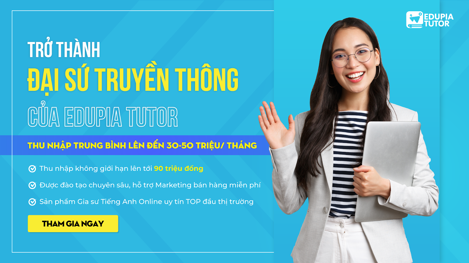 EDUPIA TUTOR TUYỂN DỤNG ĐẠI SỨ GIÁO DỤC - CƠ HỘI TĂNG THU NHẬP - LÀM TỰ DO HOÀN TOÀN MIỄN PHÍ 