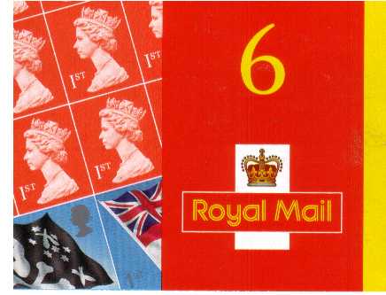 British Stamps Self Adhesive Booklets Item: view larger image for SG PM4 (2001) - Flags and Ensigns<br/>containing pane SG2208a