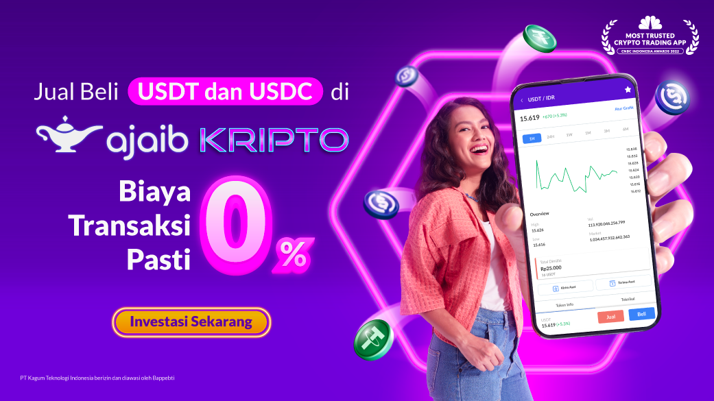 jual beli USTD dan USDC di ajaib kripto