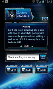 GO SMS Pro Space Popup Theme apk Review