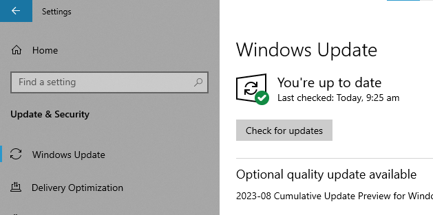 Updating Windows software
