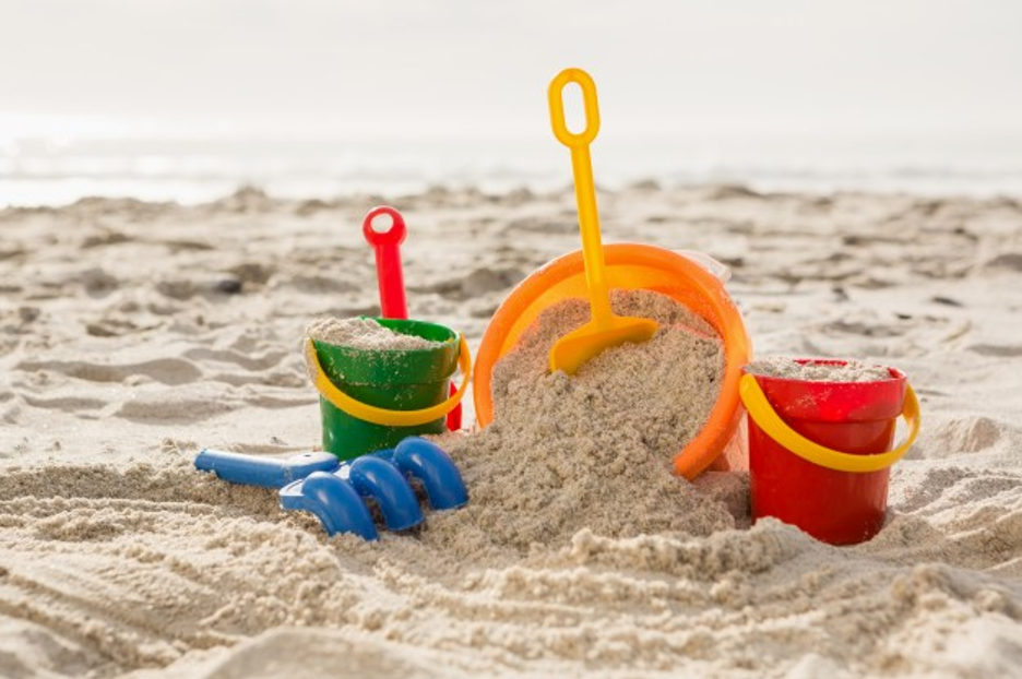 beach toys in the sand