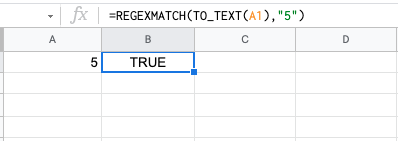 Google sheets if cell contains number example