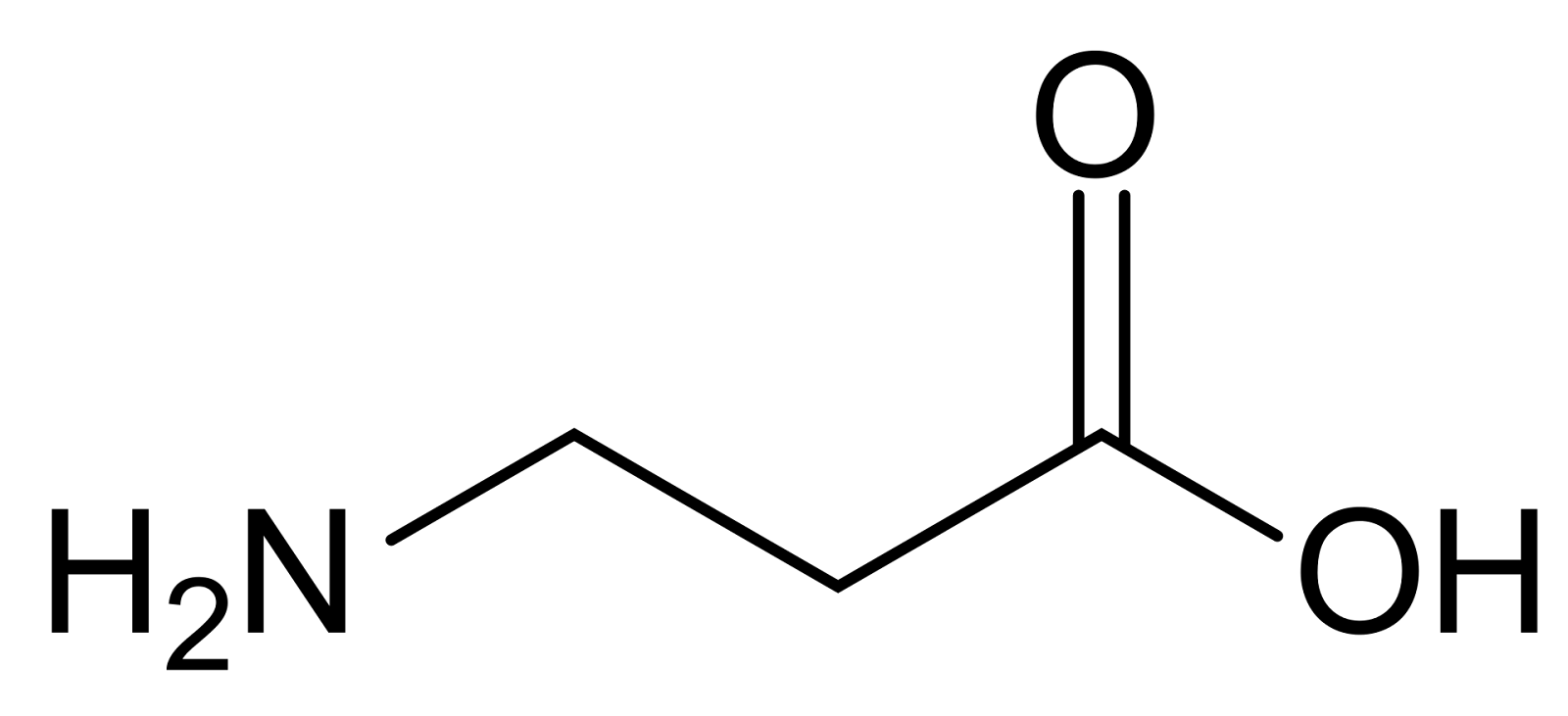 Chemical structure of beta-alanine.