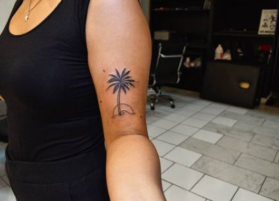Cute Little Palm Tree Tattoo