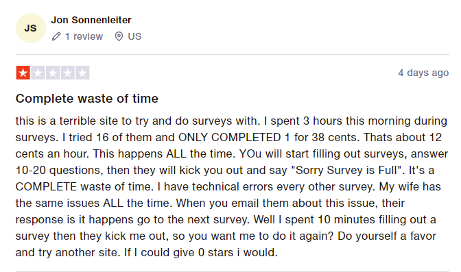 1-star Branded Surveys app that it's a waste of time after filling out several questions then getting kicked out due to the survey being full. 
