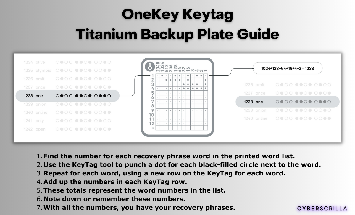 Onekey Keytag backup plate guide