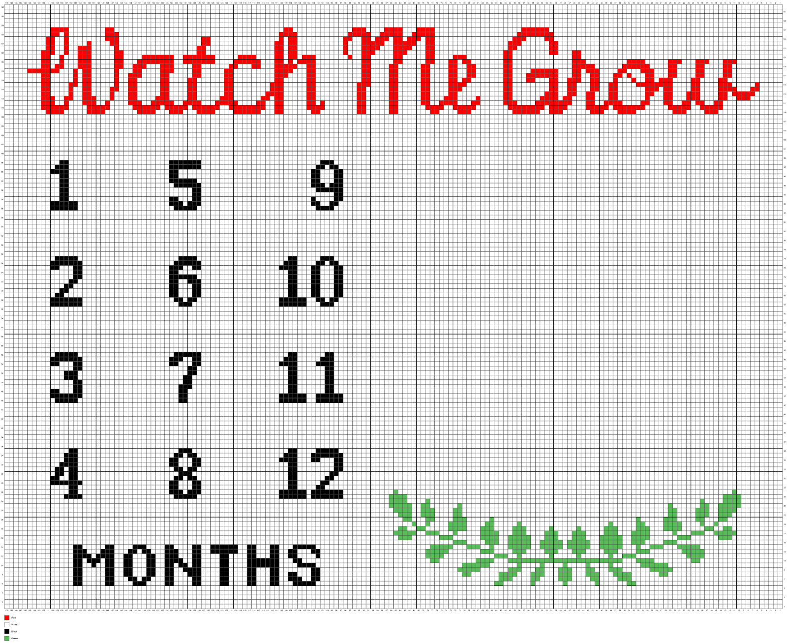 watch me grow rectangle graph crochet pattern