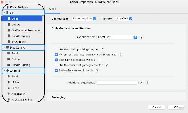 MAUI Platform Specific Configuration