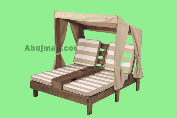 Wooden Outdoor Double Chaise Lounge