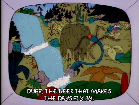 Duff Beer Simpson cartoon commercial.