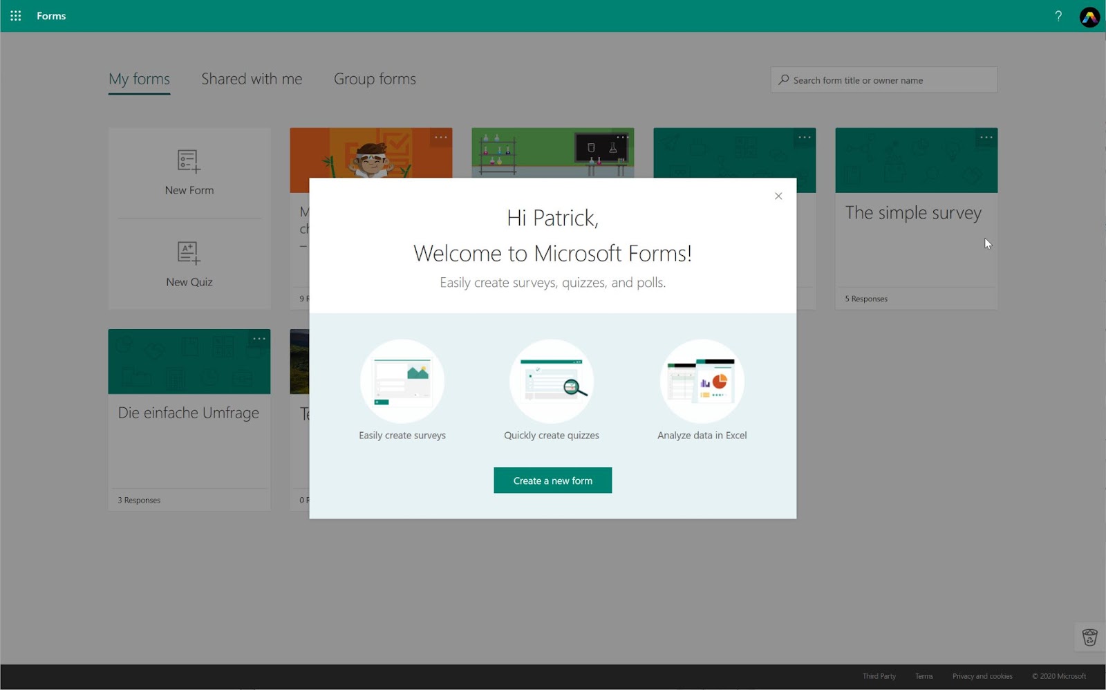 Best survey tools: Microsoft Forms