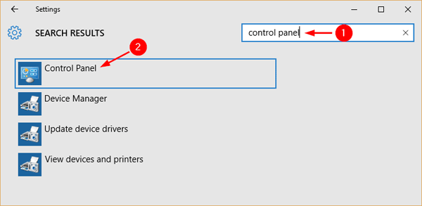 How to open Control Panel