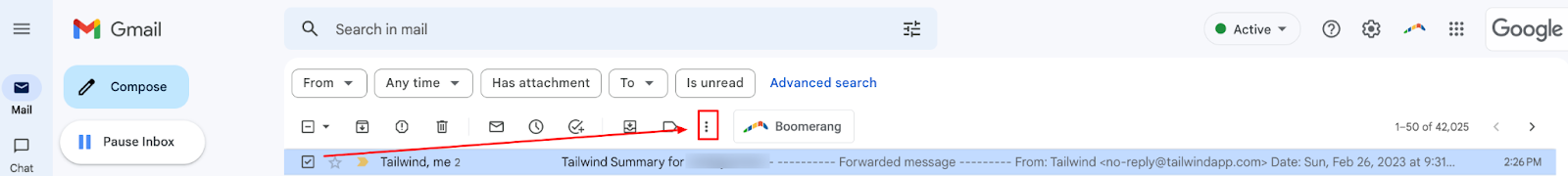 How to create Gmail rules: Choose the email you want to filter.