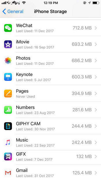 clear app cache slow  ios 12