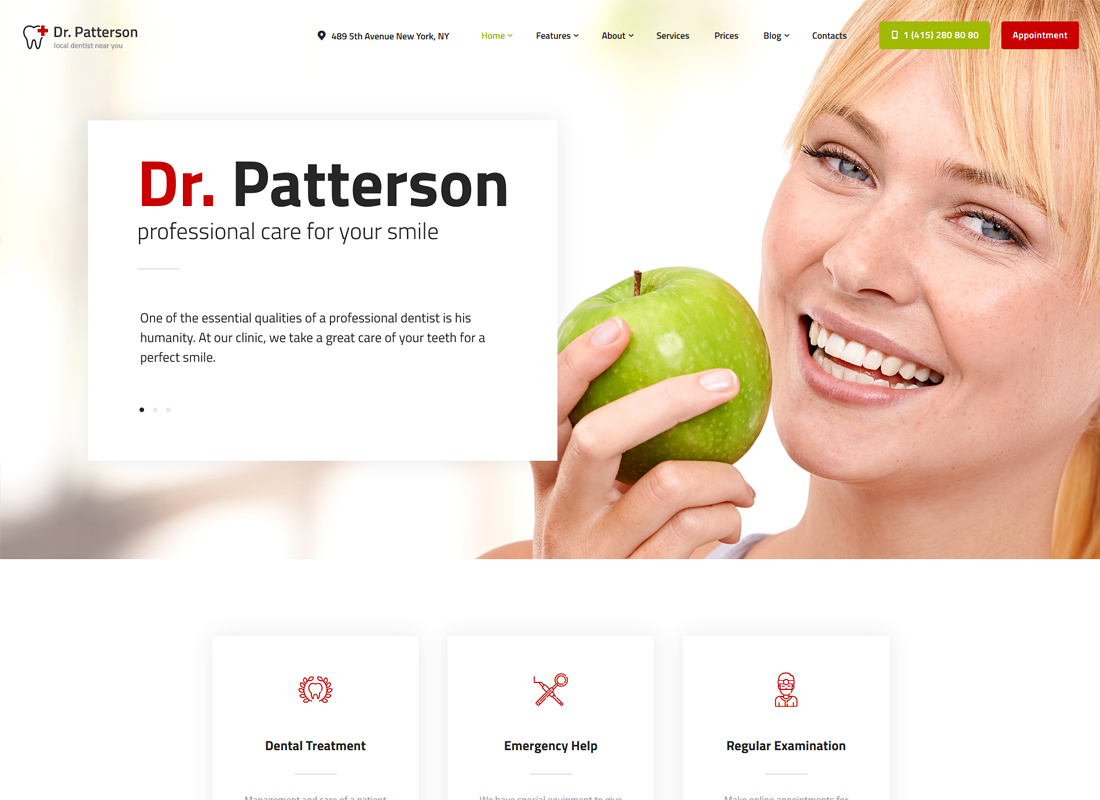 Dr Patterson |  Tema WordPress Medis & Kesehatan