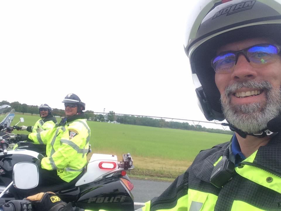 Police officers on motorcycles