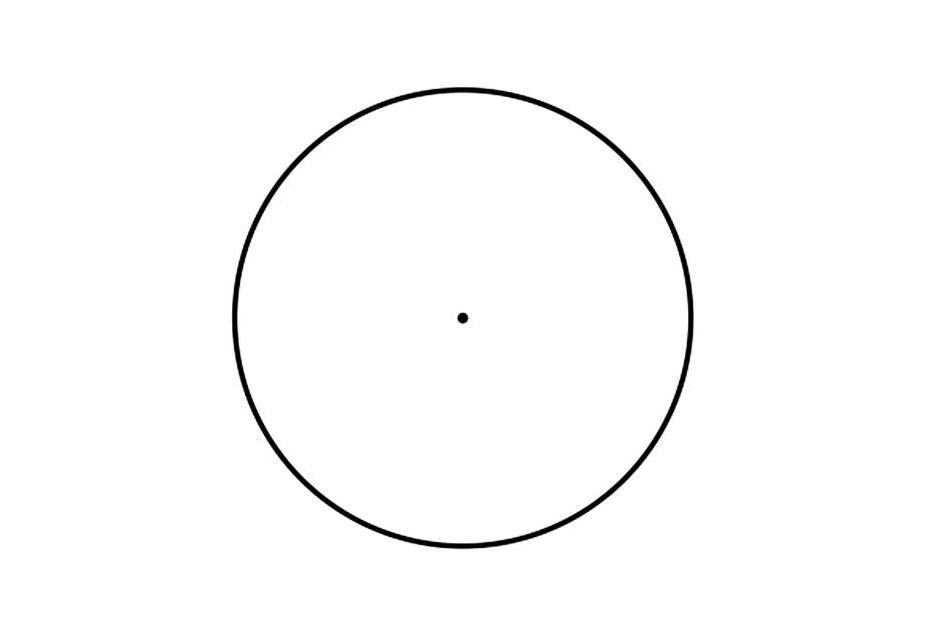 Imagem de um Tratak: círculo com ponto no centro.