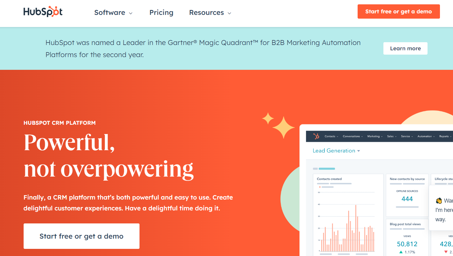 Hubspot homepage