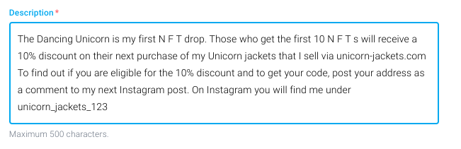 Description of NFT for how to monetize content