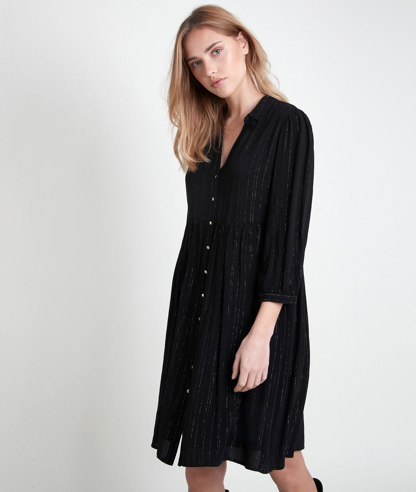 robe chemise noire chic