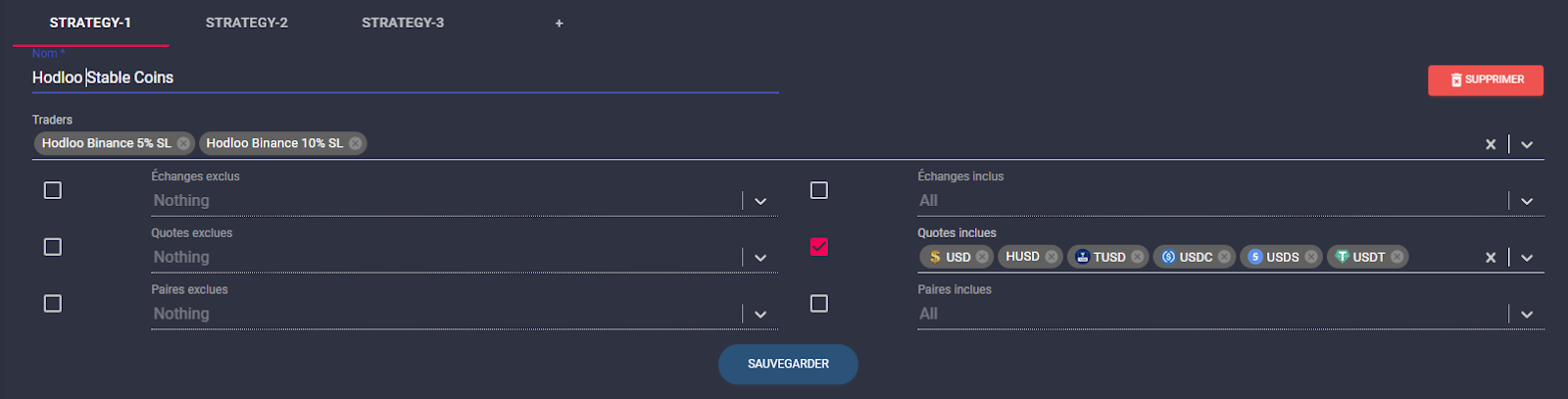 Création d'une stratégie de Copy Trading