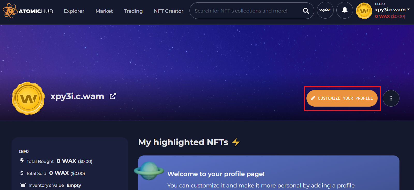 Chọn Customize your profile trong mục profile để sửa Bio.