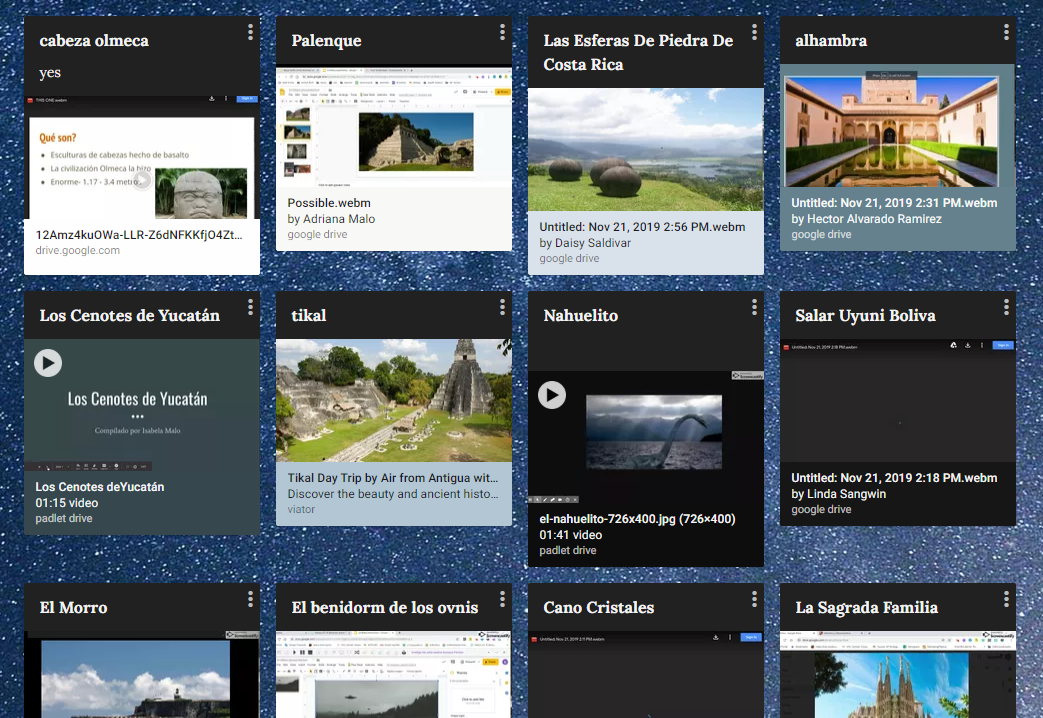 screen grab of Padlet