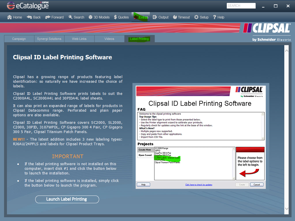 Where can I download the clipsal Label Printing Software used to be in