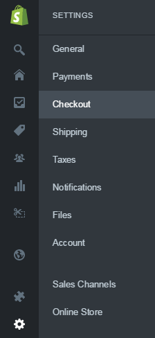 Shopify store settings