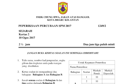 Contoh Soalan Sejarah Kelantan