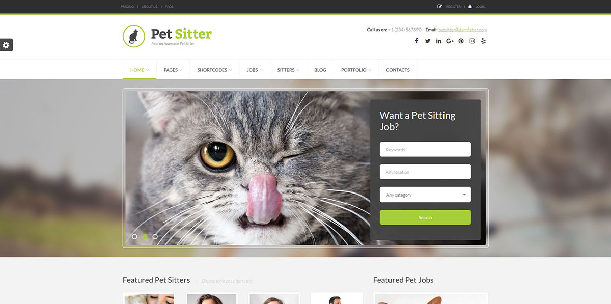 Pet Sitter - Tema WordPress adaptable para bolsa de trabajo