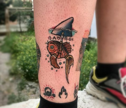 Fish tattoo for leg